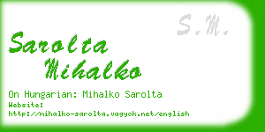 sarolta mihalko business card